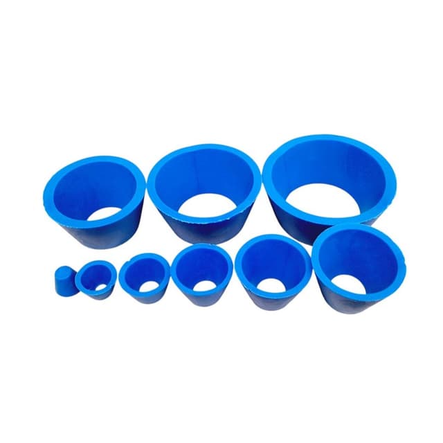 Adaptadores neopreno azul para filtracion