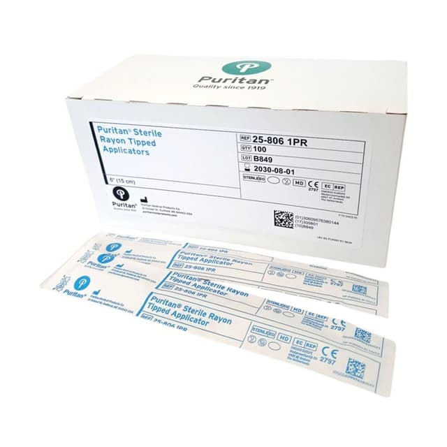 Aplicador de plastico con punta de rayon