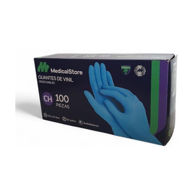 Guantes de nitrilo azul sin polvo