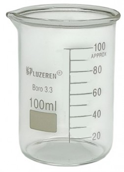 Vaso de vidrio boro 3.3 de 100ml 12 paq. Luzeren