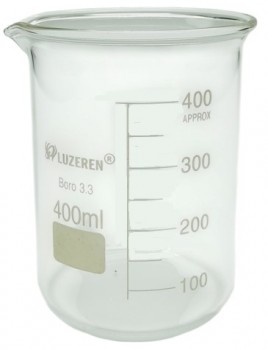 Vaso de vidrio boro 3.3 de 400ml 8 paq. Luzeren