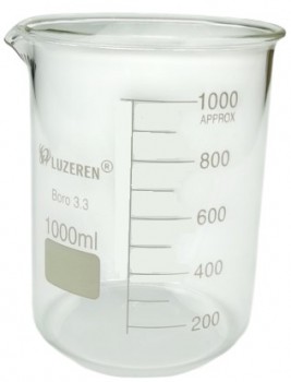 Vaso de vidrio boro 3.3 de 1L 6 paq. Luzeren