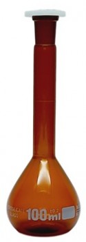 Matraz volumetrico ambar 100ml Luzeren