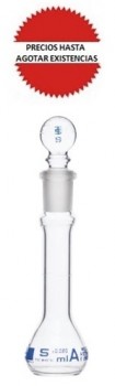 Matraz volumetrico de vidrio boro 5ml EISCO
